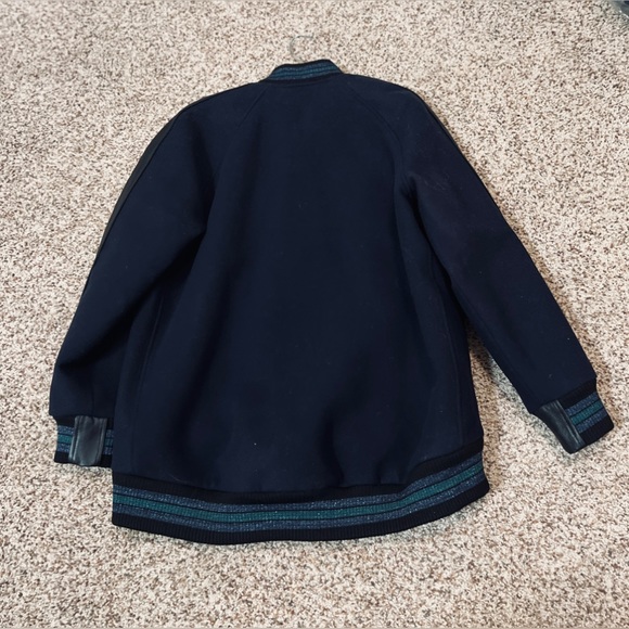 NEW Coach Boyfriend Varsity Letterman Navy Blue Wool Jacket Coat, Unisex Size L - Picture 2 of 3